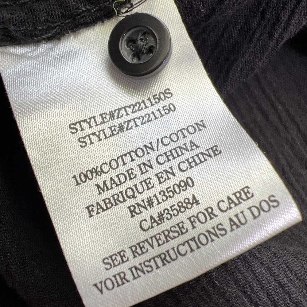 Z Supply Lina Button Up Duster Dress Black Medium Button Down Side Slits Cotton - Picture 7 of 8